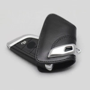 Leather Car Smart Key Fob Cover Case Holder For BMW F15 F16 F48 5 7 Series Black - Picture 1 of 6