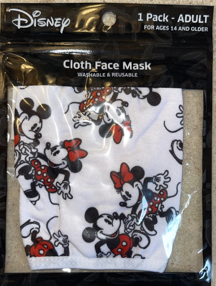 NIP Lot 4 Adult Disney Cloth Face Masks Mickey Minnie Mouse Washable Adjustable  - Image 1 of 1