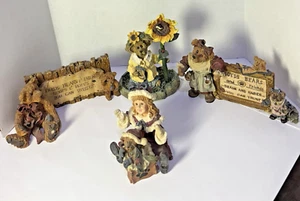 BOYDS BEARS AND FRIENDS~2 SIGNS AND 2 FIGURINES~SET OF 4 - Picture 1 of 9