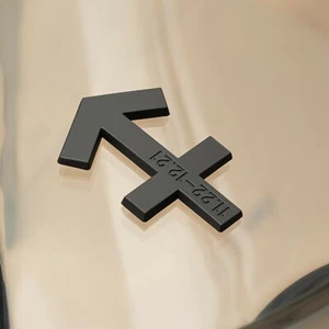 Sagittarius Black Zodiac-Sign Car Emblem - (3" x 2") - Horoscope & Astrology - Picture 1 of 9