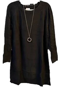 NWT Lularoe Large Solid Black Lauren Sweater Dress STUNNING & VERSATILE - Picture 1 of 10