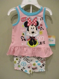 Canotta e pantaloncino Minnie Mouse bambina Disney bambino 2 pezzi taglia 3-6 mesi nuovo con etichetta - Foto 1 di 4