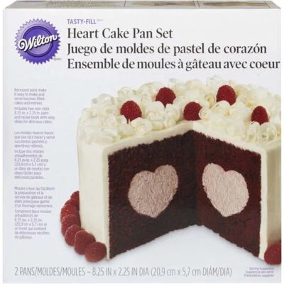 Wilton Backform Set für Torte mit Herzform Füllung 2tlg. Heart Pan Cake - Bild 1 von 4