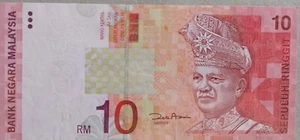 RM10 Zeti sign Note without security thread Note (11th series) EE 0718000 - Picture 1 of 2