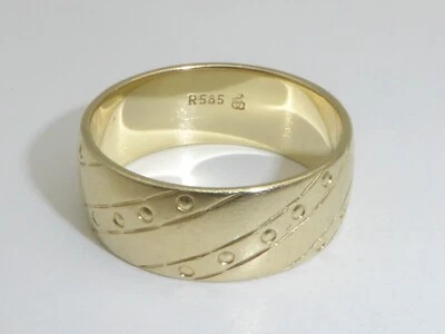 585 Gold Ring 14K Gelbgold 7,5 g Trauring 8 mm breit Ehering RG 61 -19,4 mm 9329 - Bild 1 von 4