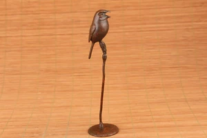 Chinese old solid purple bronze hand casting bird statue netsuke collectable  - Picture 1 of 9