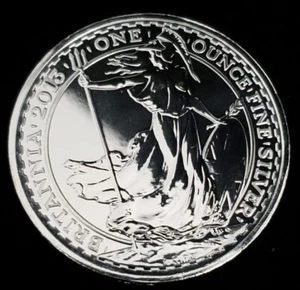 2013 UK Great Britain £2 Pounds Britannia 1oz .999 Fine Silver Coin - Picture 1 of 2