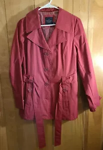Faded Glory Short Belted Jacket Rain Coat Pink Fushia Medium Raincoat - Picture 1 of 12