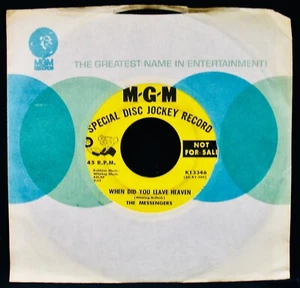 THE MESSENGERS: When Did You Leave Heaven~Folk Rock Promo 45~MGM #K13346 - Foto 1 di 2