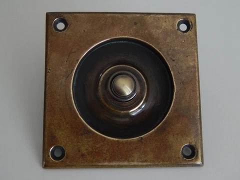 Reclaimed & Restored Edwardian Door Bell 9.5 x 9.5 cm Cover