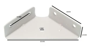 Corner Bracket 64mm Sq. 18mm Deep White Painted Steel Pack Of 4 - Picture 1 of 1