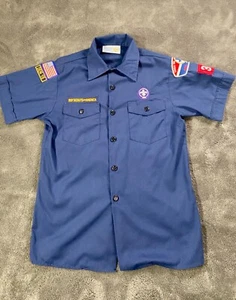 BOY SCOUTS of AMERICA Shirt Youth Sz Large Blue Short Sleeve  DEN 15 Texas 303 - Picture 1 of 16
