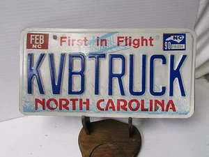1990 First in Flight ~ North Carolina Vehicle License Vanity Plate ~ "KVBTRUCK" - Picture 1 of 5