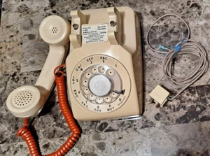 Vintage Beige Tan? Western Electric Rotary Phone CS500DM With Cord And Plug - Zdjęcie 1 z 5