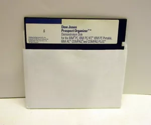 RARE DEMO: Dow Jones Prospect Organizer Disk by Accent Software for IBM PC - Picture 1 of 1