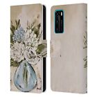 Official Haley Bush Floral Painting Leather Book Wallet Case For Huawei Phones