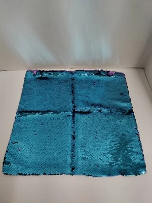 Fundas de almohada Livedeal reversibles lentejuelas sirena 40x40 cm - púrpura y azul  Foto 1 de 3