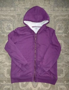 Orvis Hoodie Jacket Women's Large Fleece/Sherpa Lined Full-Zip  Pockets Purple  - Picture 1 of 12
