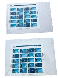 USPS Sc # 3552-3555 Olympic Winter Sports Pane of 20 34c USA Stamps 2001 2 sheet - Picture 1 of 7