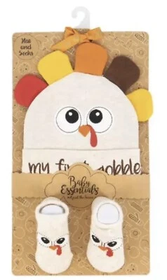My 1st Thanksgiving Gobble Hat & Socks Baby Boy or Girl NIP  - Image 1 of 2