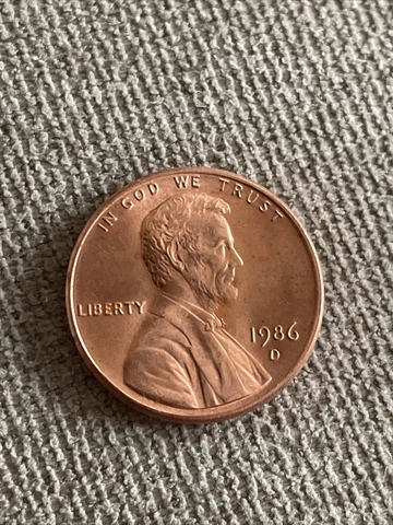 1986 D Lincoln Cent (Red) TK653* Cover