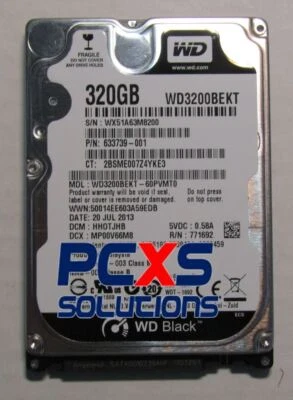HP 320GB SATA 2.5 7200 RPM SED HARD DR - 633739-001 - Image 1 of 2