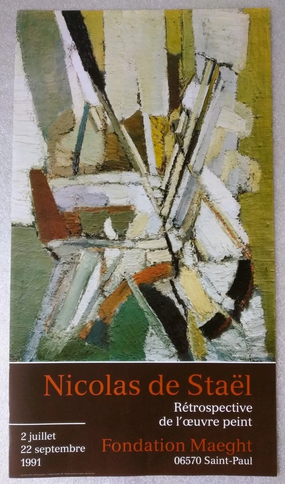 NICOLAS DE STAEL affiche originale exposition 1991 - Photo 1/4