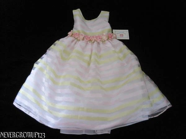 MARMELLATA RAYAS FLOR NIÑA~BODA~VESTIDO DE CONCURSO~VESTIDO NIÑAS 6 O 6X~NUEVO CON ETIQUETAS Foto 1 de 1