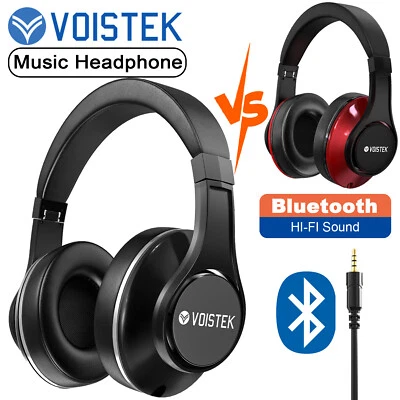 VOISTEK Over-Ear Bluetooth-Kopfhörer Faltbar 3D Surround Sound Kabellos Musik Headphones