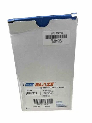 Disco con solapa NORTON tipo 27, 4 1/2 pulgadas x 5/8"-11, cerámica, grano 120 (PAQUETE DE 10) Foto 1 de 4