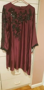 Pakistanisches/indisches rotes besticktes Seidenkleid Original Limelight - Bild 1 von 9