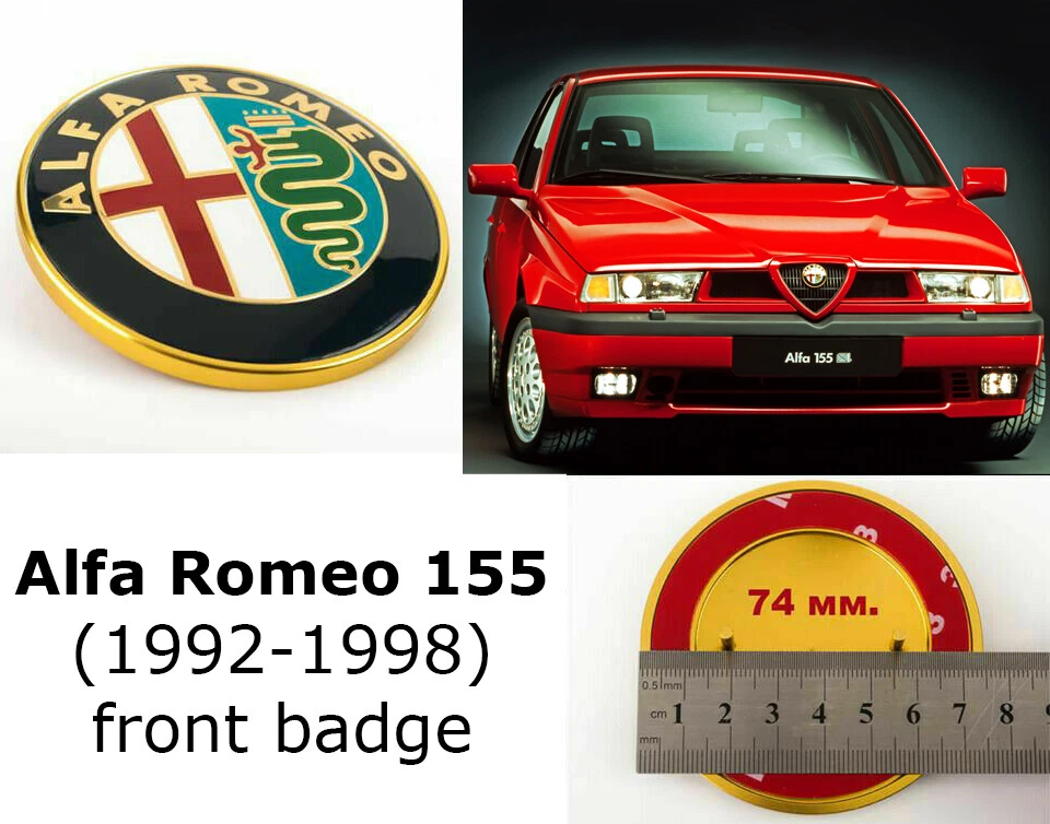 Insignia de repuesto emblema parrilla delantera Alfa Romeo 164 60596492 alter...