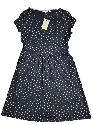 NUEVO Vestido Boden Amelie Jersey Negro Rosa Calcáreo Lunares Para Mujer EE. UU. 12R NUEVO CON ETIQUETAS Foto 1 de 4