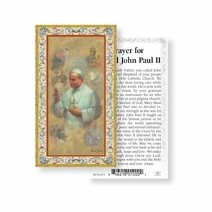 Prayer for Saint John Paul II - gold trim - Paperstock Holy Card - Picture 1 of 4