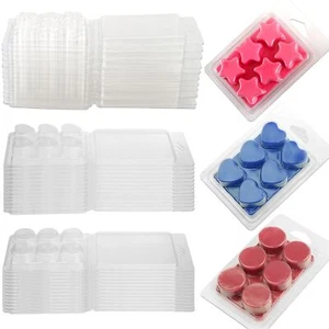 50Pack Wax Melt Containers-6 Cavity Clear Empty Plastic Wax Melt Molds-20 Pac... - Picture 1 of 5