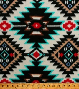 Fleece Southwestern Shadow Diamonds Tribal Fabric Print by the Yard A226.09 - Picture 1 of 1