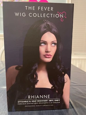 The Fever Peluca Colección Rhianne Largo Suave Rizo Centro Partida, Negro Foto 1 de 3