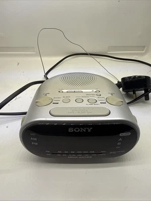 Sony ICF Alarm Clock Radio "Dream Machine" Silver  - Image 1 of 4