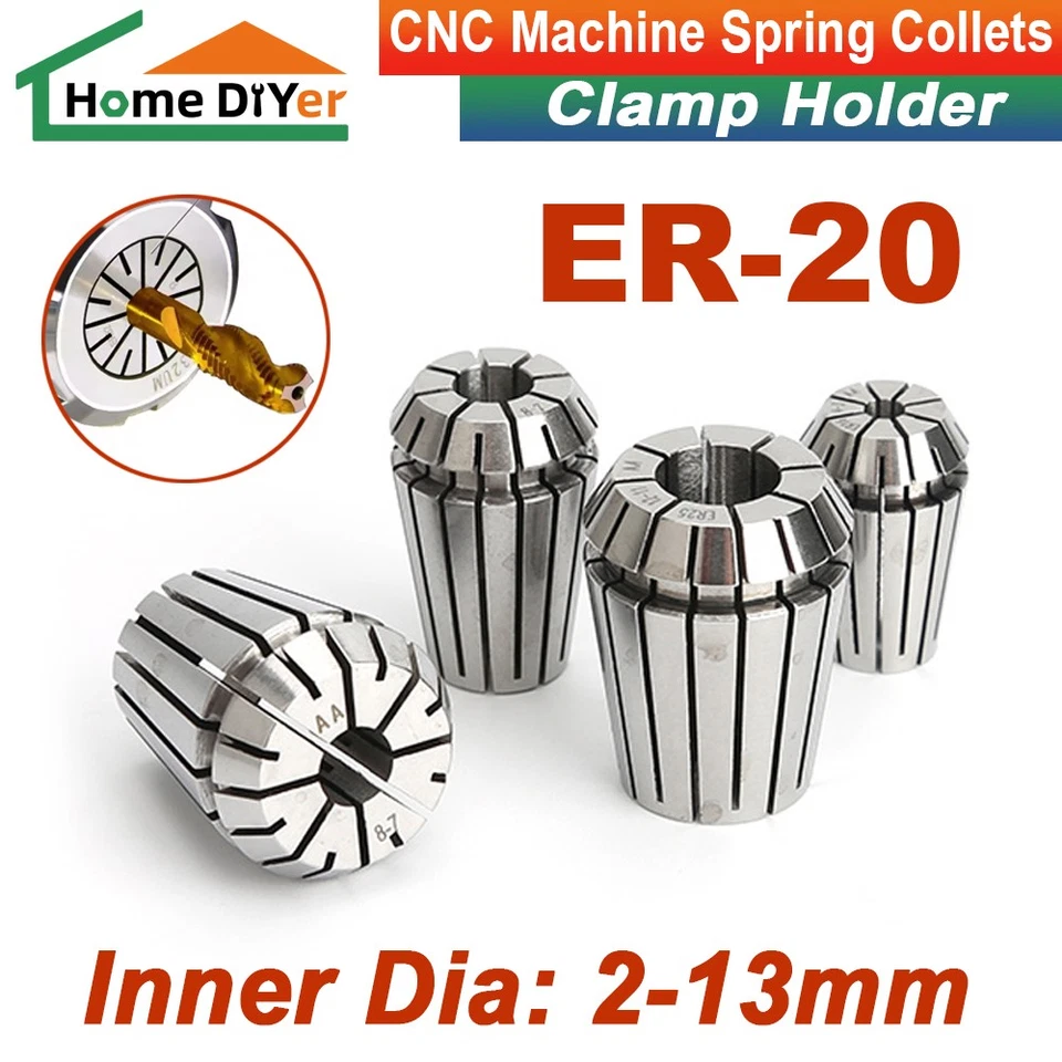 Spring Collets CNC Milling Lathe Engraving Machine Clamp Holder Lathe Tool ER20 - Image 1 of 4