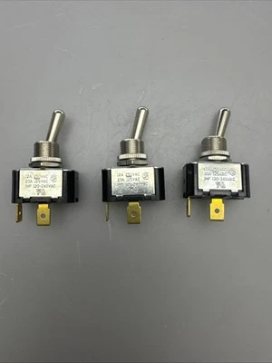Lote de 3 interruptores de palanca ON-OFF SPST Carling 12A/20A-120V/20V 1HP Foto 1 de 4