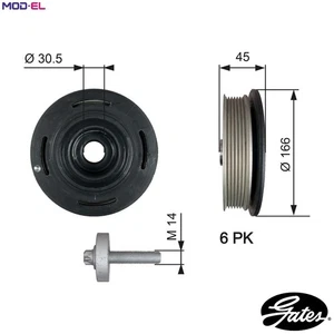 BELT PULLEY CRANKSHAFT TVD1041A FOR RENAULT MASTER/II/Van/Platform/Chassis/Bus - Picture 1 of 9