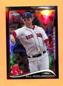 2014 Topps Chrome Black Refractors #47 Will Middlebrooks Boston Red Sox #/100 - Foto 1 di 2