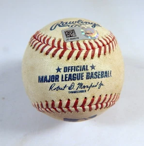 2019 Chicago Cubs Pitt Pirates Game Used White Baseball Kyle Schwarber Double 1 - Picture 1 of 4