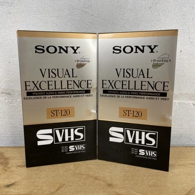 2-Sony VXST-120 VHS Tapes SEALED S-VHS ST-120 6 Hour (EP) Video Tape Japan Made - Image 1 of 4
