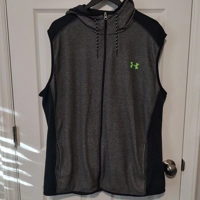 Under Armour Hombre Chaleco con Capucha Gris Negro Verde Ropa 2XL USADO EN EXCELENTE ESTADO Foto 1 de 4