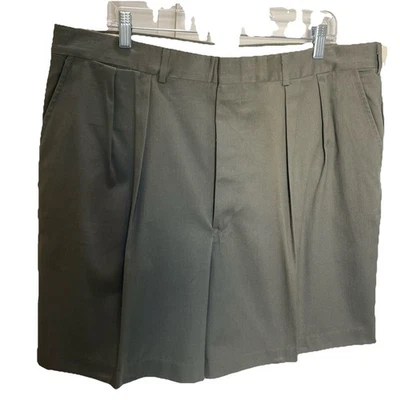 Pantalones cortos chinos plisados Brooks Brothers 40x7 oliva de algodón para hombre nuevos con etiquetas Foto 1 de 4