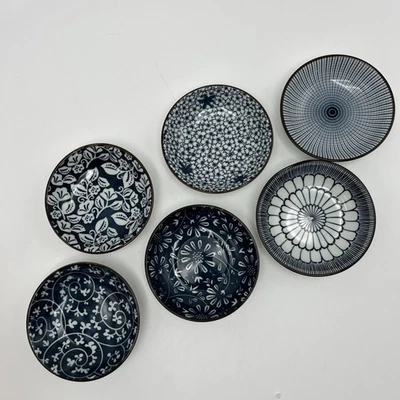 6 Pack Japanese Style Soy Sauce 4 Inch Ceramic Dipping Bowls 3.5 oz Sauce Dishes - Image 1 of 4