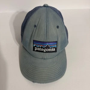 Patagonia Unisex Trucker Cap Blue Mesh Adjustable Breathable Embroidered Logo - Picture 1 of 7