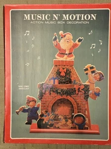 Vintage Music N Motion Christmas Chimney Music Wind Up W Box Perfect Condition - Picture 1 of 17