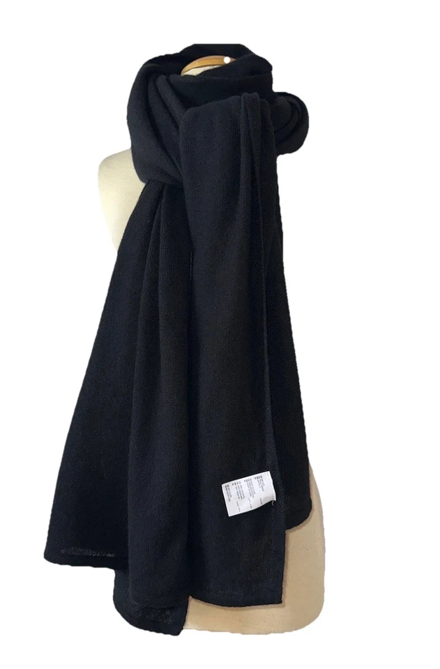 CHARTER CLUB 100 % cachemir bufanda de gran tamaño chal envolvente negro DEFECTO LEER H96 Foto 1 de 4